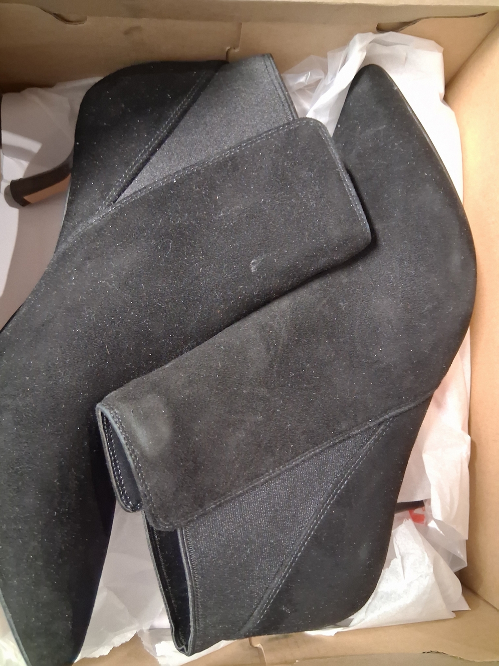 Womens Clarks Black Bootie Violete 55 Yp Black Suede Daim Noir Size 10m